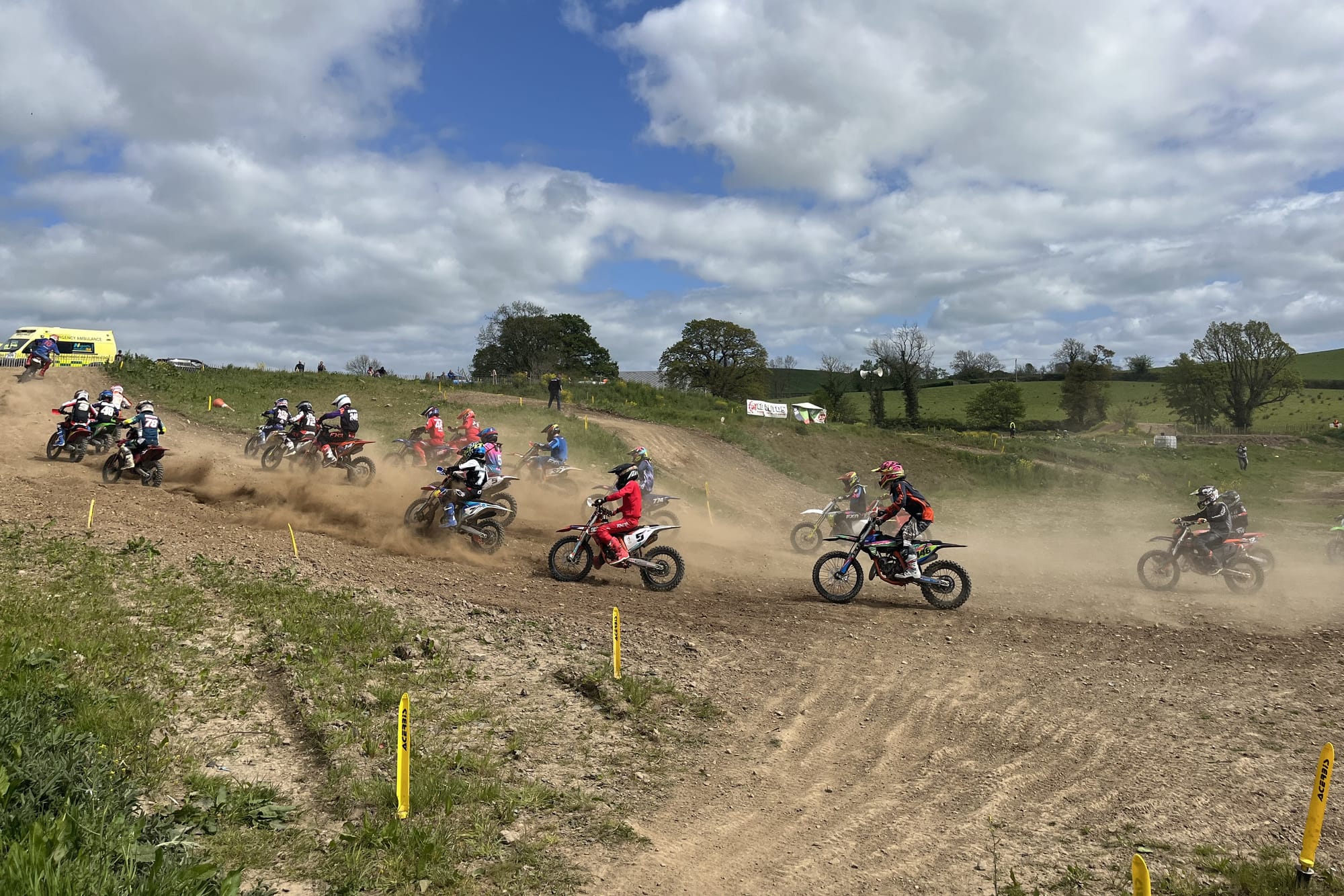 People on bikes at the dirt track near Newry on Saturday.