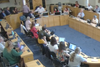 Council bigwigs Owen Keegan and Coilín O’Reilly head for the exit